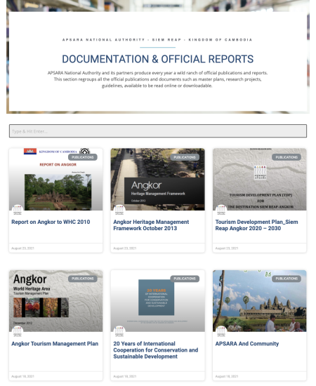 Screenshot Documents Publications Page